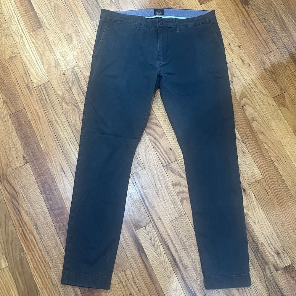 J Crew Re-Imagined Stretch Chino Pants Mens 33x30 Black Slim Straight Casual